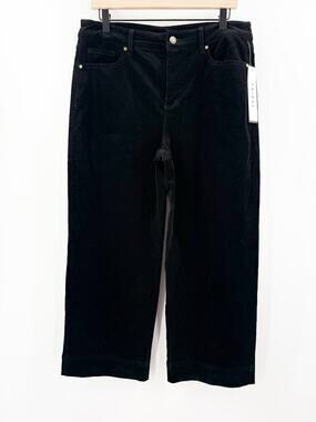 Tribal Corduroy Pants Women’s SZ 10 NWT High Rise Black Wide Leg Cotton Stretch